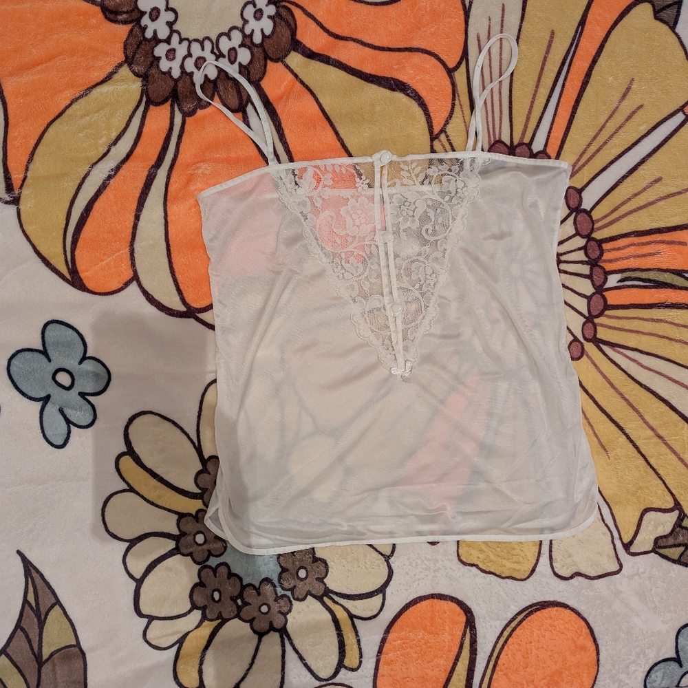 Vintage lingerie sheer top